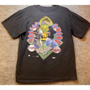 VTG Braves Twins World Series 1991 T-Shirt Mens M Single Stitch USA Made‎